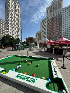 Billar Fútbol en lanzamiento de productos