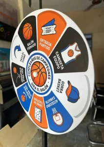 Ruleta vinilada para entregar premios a los asistentes